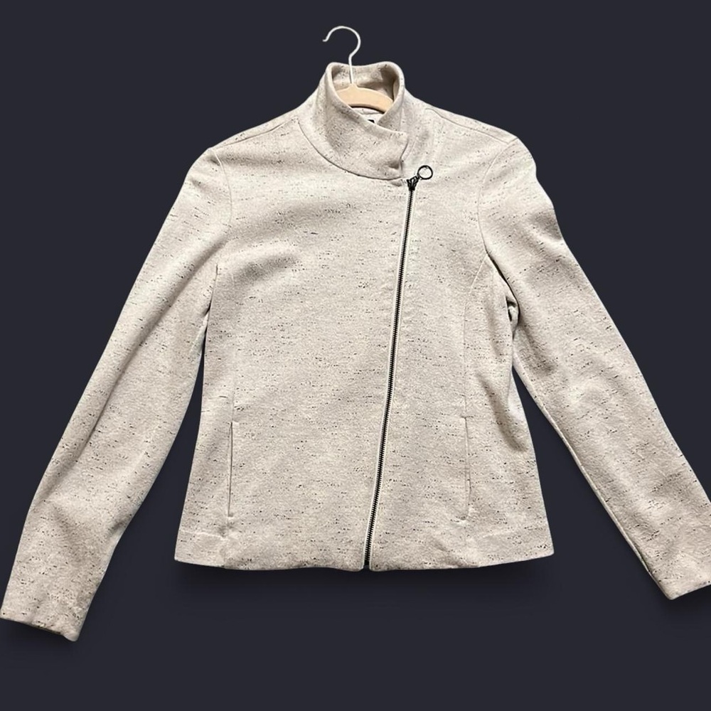 NIC+ZOE Off-White Women's Blazer with Asymmetrical Zipper